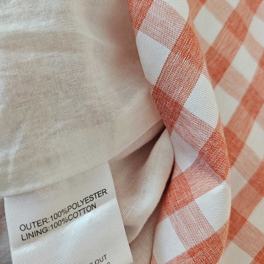 Sabo Skirt "Cara" Peach Gingham Wrap Mini Skirt Size S - Picture 4 of 7